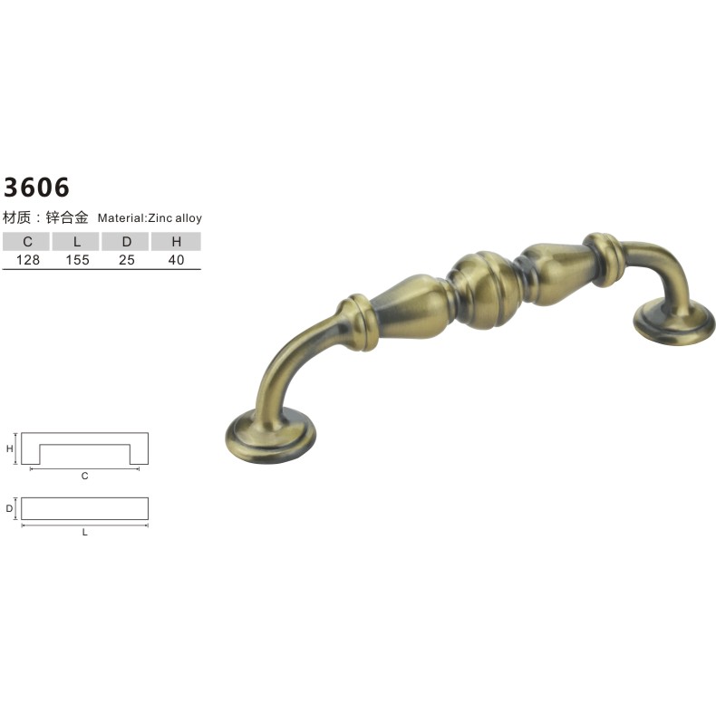 锌合金拉手-双孔-3606